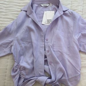 & Other Stories Lilac Blouse Tie Top